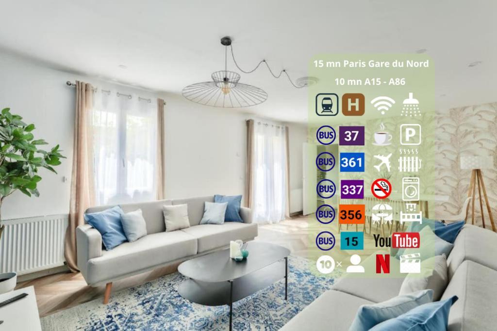 Parking Prive Gratuit - 15Mn Paris - Gare A Pied En 5Mn - Tout Equipee - Terrasse - Jardin - Stade De France - Casino D'Enghien - Hippodrome, Universite อิพิเนย์-ซัวร์-แซน ภายนอก รูปภาพ